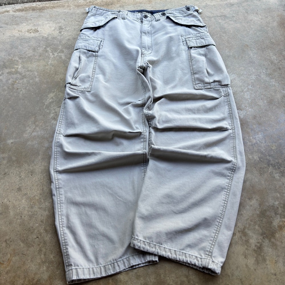 Vintage Y2K No Boundaries Cargo Hiking Climbing Pants Wide Leg Grey 34x30 (k4)